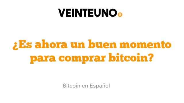 ¿Es ahora un buen momento para comprar bitcoin?
