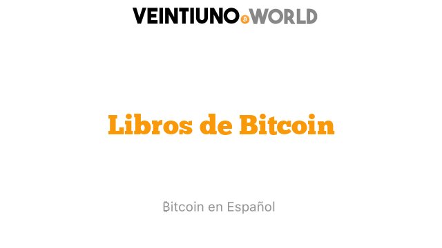 Libros de ₿itcoin