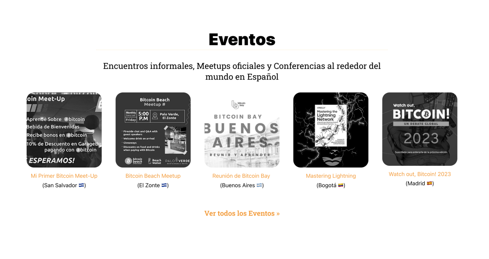 Eventos sobre Bitcoin en Español