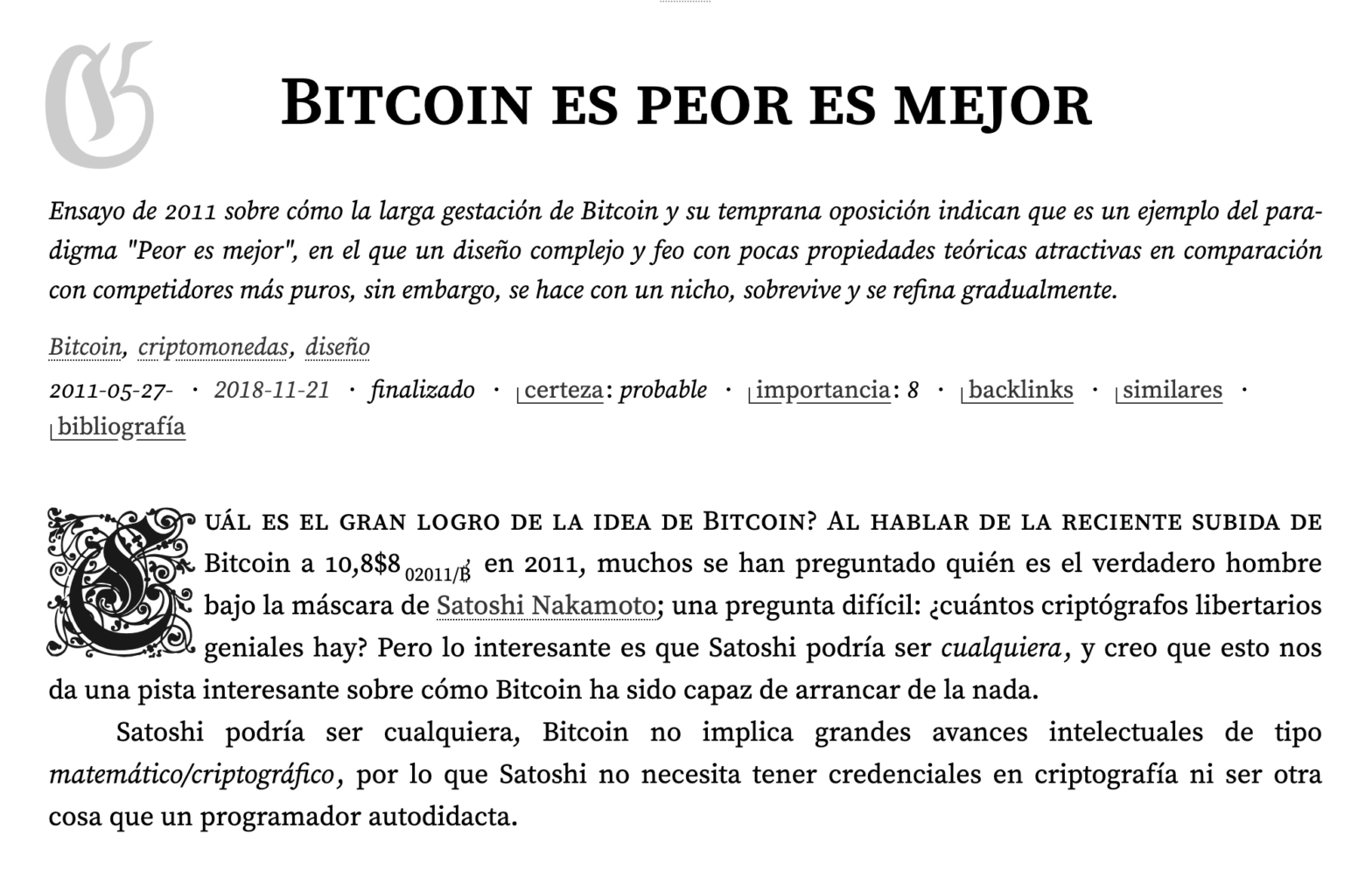 Bitcoin es mejor es peor