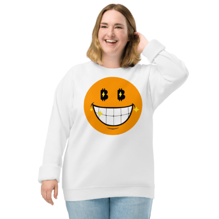 🟠😁 BTC Smile – Sudadera orgánica raglán unisex Sudaderas VEINTIUNO 🟠😁 BTC Smile – Sudadera orgánica raglán unisex Sudaderas VEINTIUNO